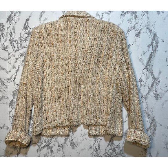 Vintage Susan Hayes Tweed Button-Up Jacket Size S Wool & Acrylic Blend Neutral S - Picture 2 of 6
